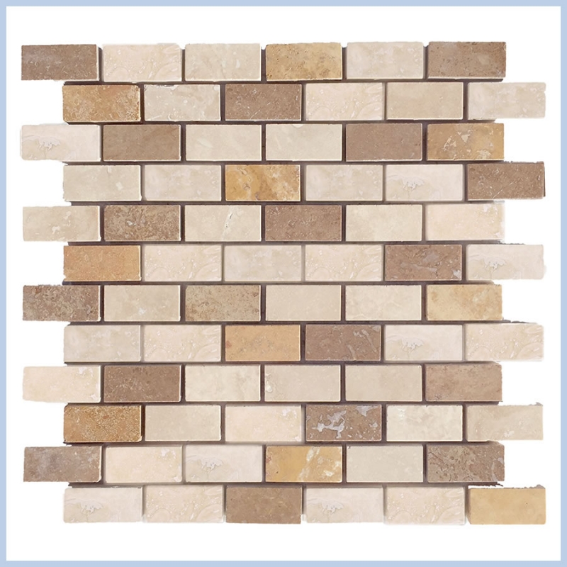 Filed&honed Travertine Mosaics