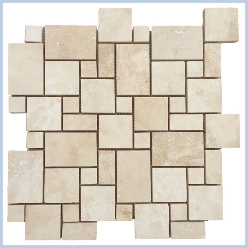 Filed&honed Travertine Mosaics